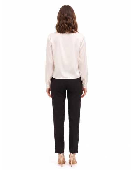Flowing Satin Blouse with V-neck and Rinascimento Collar - Vestiti ...