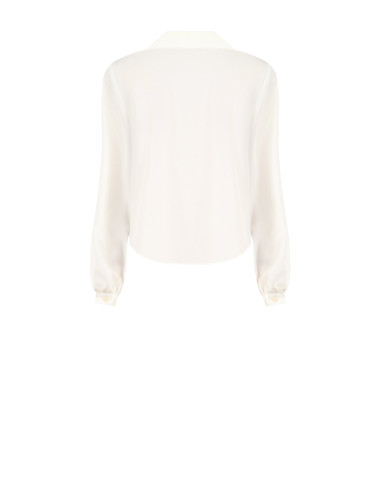 Blouse fluide en satin à encolure en V et col Rinascimento - Vestit...