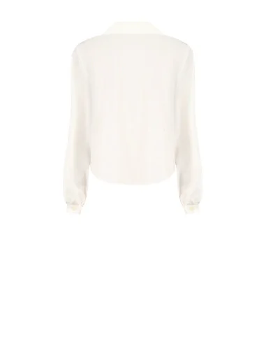 Blouse fluide en satin avec col en V et col Rinascimento