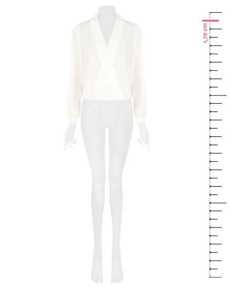 Blouse fluide en satin avec col en V et col Rinascimento