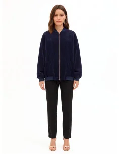 Oversized Velvet Bomber Jacket Rinascimento
