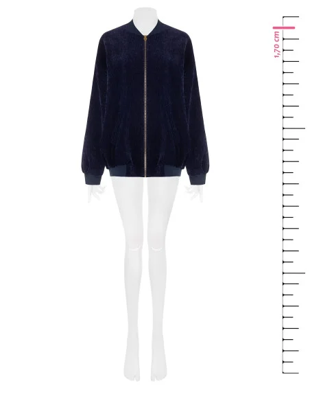 Bomber oversize en velours Rinascimento