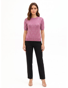 Maglione A Maniche Corte Ricoperto Di Paillettes Rinascimento