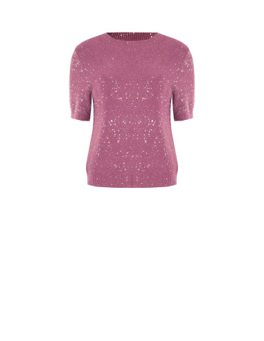 Pull à manches courtes recouvert de paillettes « Rinascimento » - V...