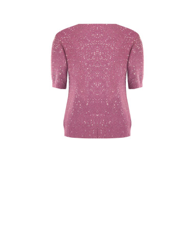 Rinascimento Short-Sleeved Sweater Covered in Sequins - Vestiti Fir...