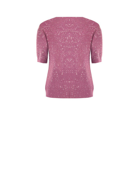 Maglione A Maniche Corte Ricoperto Di Paillettes Rinascimento