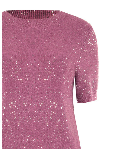 Maglione A Maniche Corte Ricoperto Di Paillettes Rinascimento