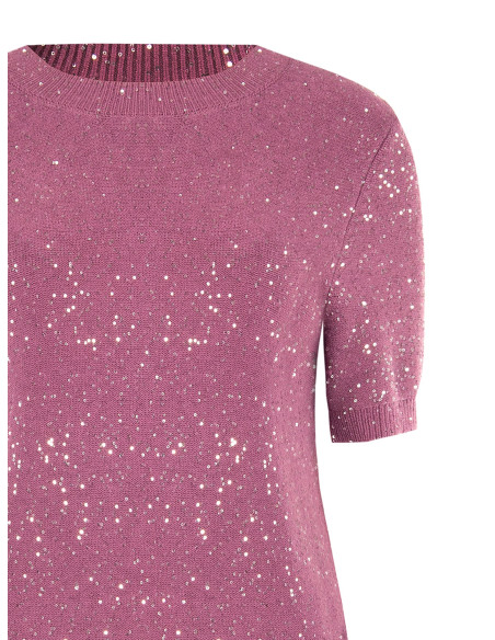 Maglione A Maniche Corte Ricoperto Di Paillettes Rinascimento