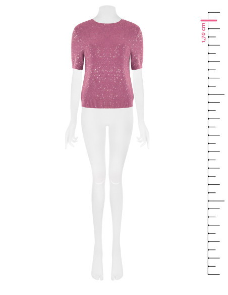 Maglione A Maniche Corte Ricoperto Di Paillettes Rinascimento