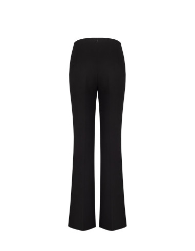 Pantalon évasé en crêpe scuba avec détail métallique et fronces à l...