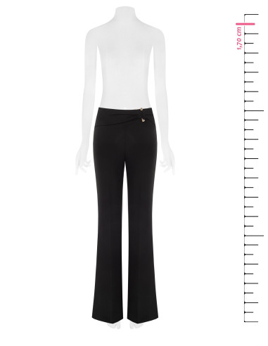 Scuba Crepe Flared Trousers with Metal Detail and Gathered Waist – ...