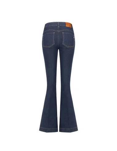 Jeans Flare Con Impunture A Contrasto Rinascimento