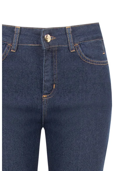 Jeans Flare Con Impunture A Contrasto Rinascimento