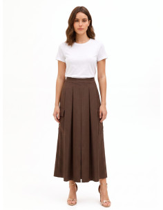 Gonna Lunga Cargo A Pieghe In Poliviscosa Rinascimento