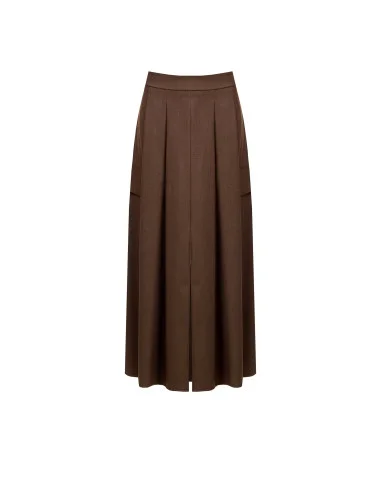 Long Pleated Cargo Skirt in Polyviscose Rinascimento