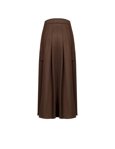 Rinascimento Long Pleated Polyviscose Cargo Skirt - Vestiti Firmati...