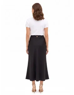 Jupe longue évasée en satin avec plaque logo Rr Rinascimento 2