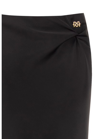 Long Flared Satin Skirt with RR Rinascimento Logo Tag - Vestiti Fir...