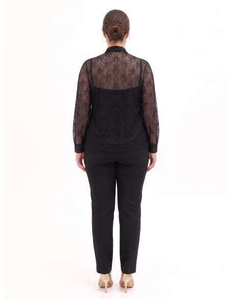 Curvy Top and Lace Blouse Set with Bow Rinascimento Curvy