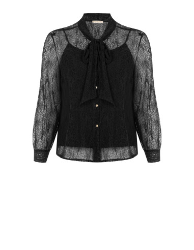Curvy Top and Lace Blouse Set with Bow – Rinascimento Curvy - Vesti...