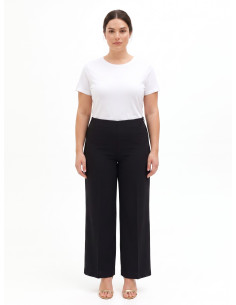Pantalon Palazzo Curvy en tulle milanais avec fermeture éclair laté...
