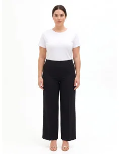 Pantalon palazzo grande taille en jersey Milano avec fermeture éclair latérale Rinascimento Curvy