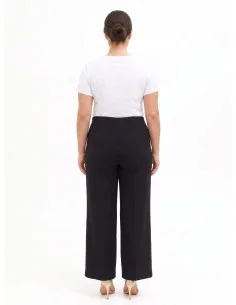 Pantalon palazzo grande taille en jersey Milano avec fermeture éclair latérale Rinascimento Curvy 2