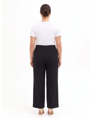 Pantaloni Palazzo Curvy In Punto Milano Con Zip Laterale Rinascimento Curvy
