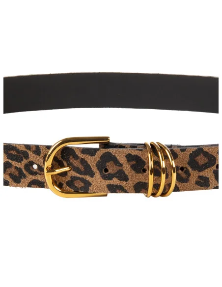 Ceinture fine en cuir véritable tacheté Rinascimento