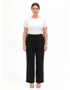Pantalon palazzo curvy en tissu cady avec élastique au dos Rinascimento Curvy