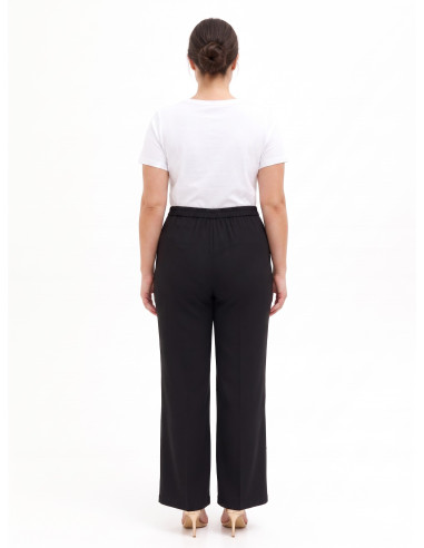 Curvy Palazzo Trousers in Cadi Fabric with Elasticated Waist at the...