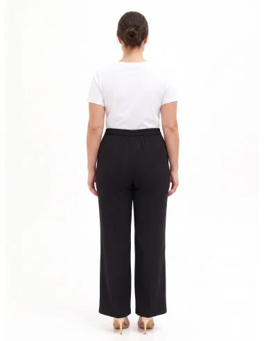 Curvy Palazzo Trousers in Cady Fabric with Elasticated Back Rinascimento Curvy