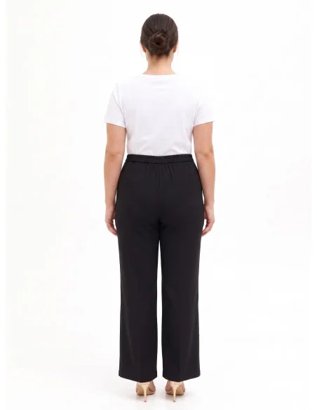 Pantaloni Palazzo Curvy In Tessuto Cadi Con Elastico Dietro Rinascimento Curvy
