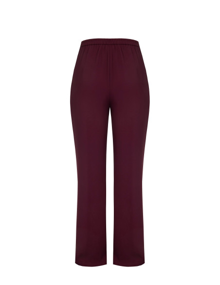 Pantalon palazzo grande taille en tissu Cadi avec élastique à l'arr...