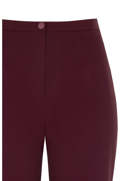 Curvy Palazzo Trousers in Cadi Fabric with Elasticated Waist at the...