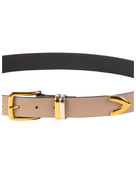 Ceinture fine en cuir véritable lisse « Rinascimento » - Vestiti Fi...