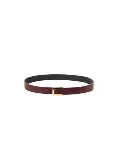 Ceinture fine en véritable cuir lisse avec boucle logotypée Rinascimento