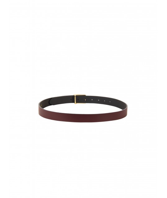 Slim Belt in Smooth Genuine Leather with a ‘Rinascimento’ Logo Buckle