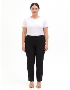 Curvy Cadi Fabric Cigarette Trousers with Elasticated Waist at the ...