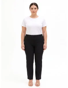 Pantaloni Curvy A Sigaretta In Tessuto Cadi Con Elastico Dietro Rinascimento Curvy