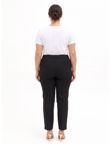 Curvy Cigarette Trousers in Cady Fabric with Elasticated Back Rinascimento Curvy