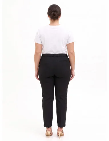 Pantalon curvy cigarette en tissu cadi avec élastique à l’arrière Rinascimento Curvy