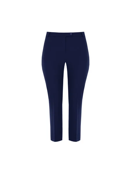 Curvy Cigarette Trousers in Cady Fabric with Elasticated Back Rinascimento Curvy