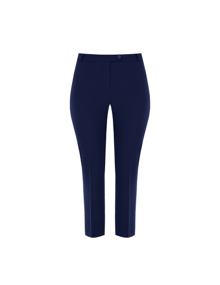 Pantalon cigarette pour femmes rondes en tissu Cadi avec élastique ...
