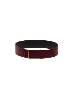 High-Waisted Smooth Genuine Leather Belt with Logo Buckle Rinascimento
