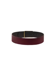 High-Waisted Smooth Genuine Leather Belt with Logo Buckle Rinascimento 2