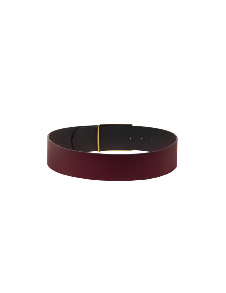 High-waisted belt in genuine smooth leather with a ‘Rinascimento’ l...