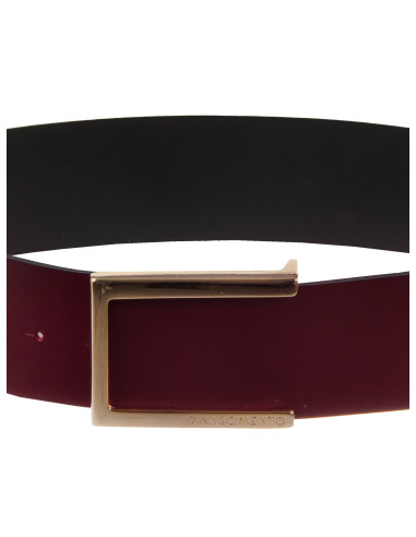 High-waisted belt in genuine smooth leather with a ‘Rinascimento’ l...
