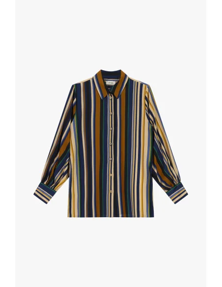 Camicia A Righe Con Bottoni E Maniche Lunghe Dixie