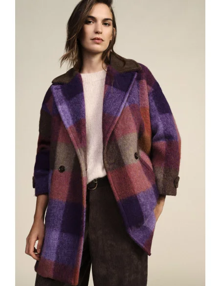Cappotto A Quadri Con Chiusura Doppiopetto Dixie